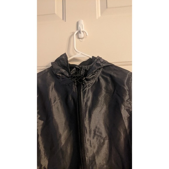 Broken Promises Black Metallic Bomber Jacket with Hood, Small - Picture 6 of 10